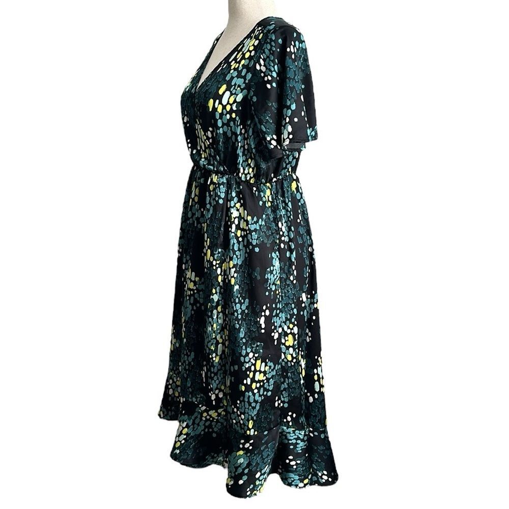 Torrid Midi Bubble Charm Flutter Sleeve Faux Wrap… - image 3